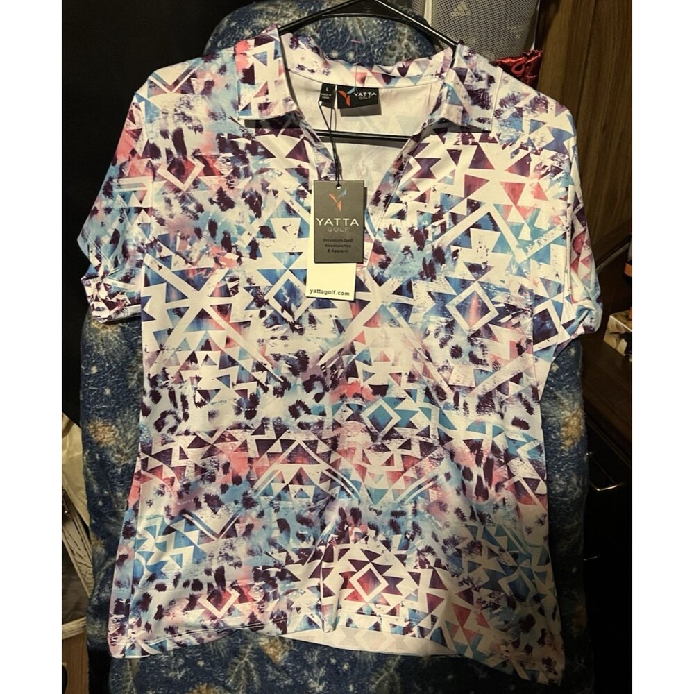 BRAND NEW WITH TAGS Yatta Golf Women's Golf Polo Aztec Warrior Size Large
